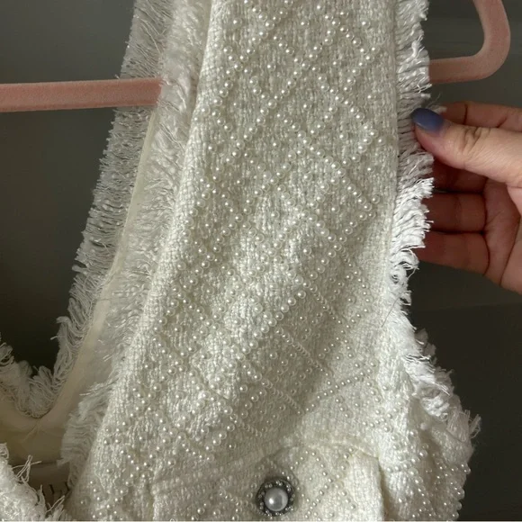 NWT Anthropologie BHLDN Ella Tweed Pearl Dress Bridal - Picture 6 of 11